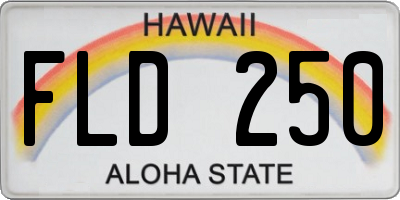 HI license plate FLD250