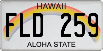 HI license plate FLD259