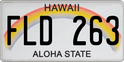 HI license plate FLD263