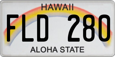 HI license plate FLD280