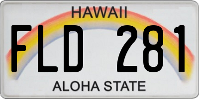 HI license plate FLD281