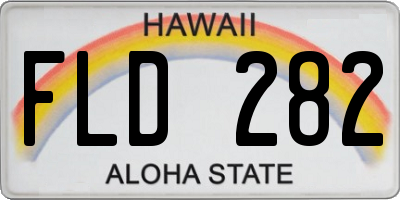 HI license plate FLD282