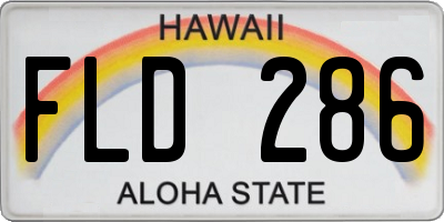 HI license plate FLD286
