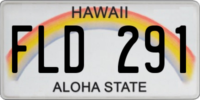 HI license plate FLD291