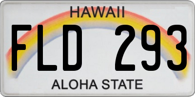 HI license plate FLD293
