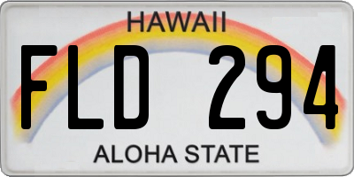 HI license plate FLD294