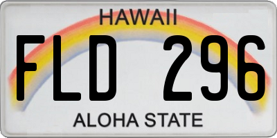 HI license plate FLD296