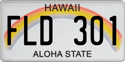 HI license plate FLD301
