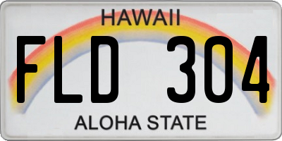 HI license plate FLD304