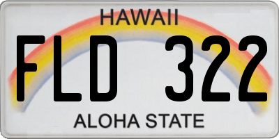 HI license plate FLD322