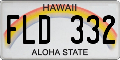 HI license plate FLD332