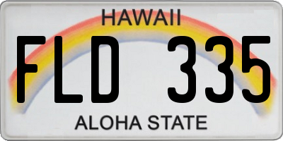 HI license plate FLD335