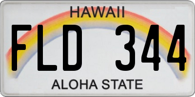 HI license plate FLD344