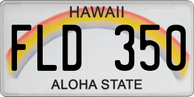 HI license plate FLD350