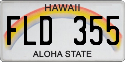 HI license plate FLD355