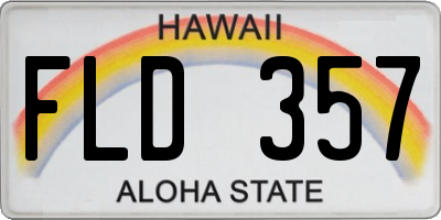 HI license plate FLD357