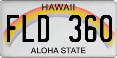 HI license plate FLD360