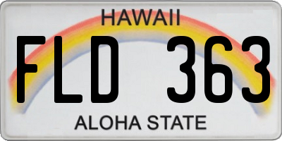 HI license plate FLD363