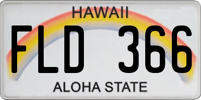 HI license plate FLD366