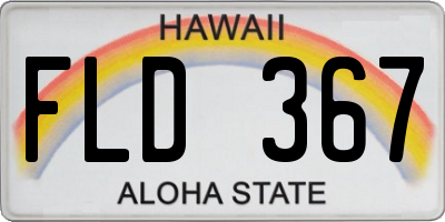 HI license plate FLD367
