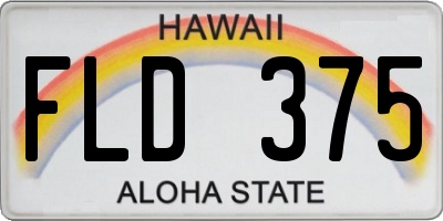 HI license plate FLD375