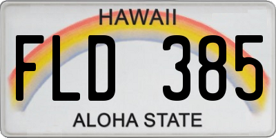 HI license plate FLD385