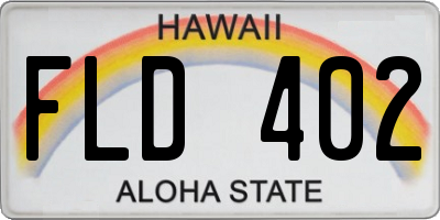 HI license plate FLD402