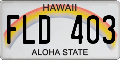 HI license plate FLD403
