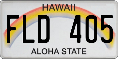 HI license plate FLD405