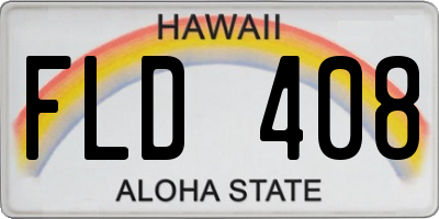 HI license plate FLD408