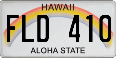 HI license plate FLD410