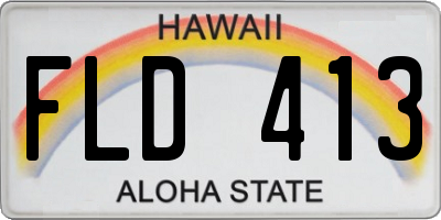 HI license plate FLD413
