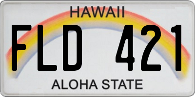 HI license plate FLD421