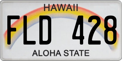 HI license plate FLD428