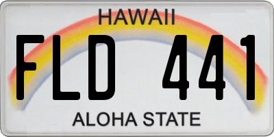 HI license plate FLD441