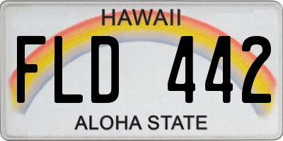 HI license plate FLD442