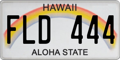 HI license plate FLD444