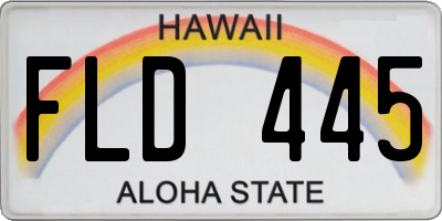 HI license plate FLD445