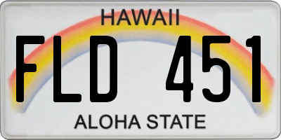 HI license plate FLD451