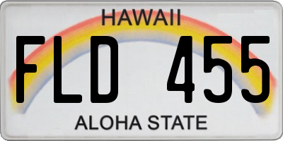 HI license plate FLD455