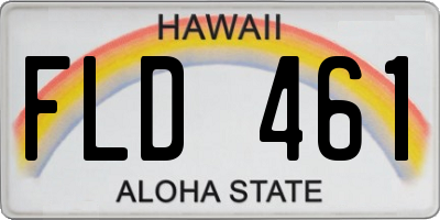 HI license plate FLD461