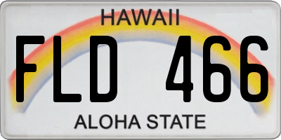 HI license plate FLD466