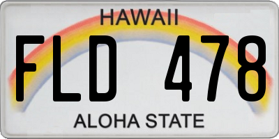 HI license plate FLD478