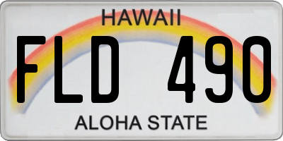 HI license plate FLD490