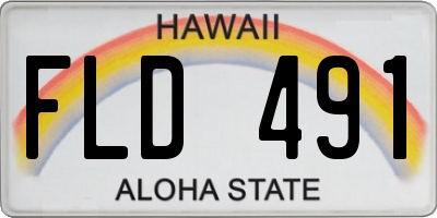 HI license plate FLD491