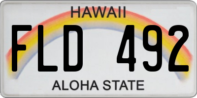 HI license plate FLD492