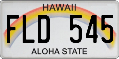 HI license plate FLD545