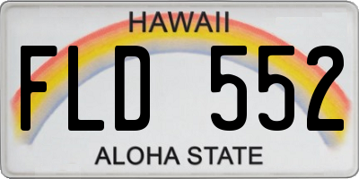 HI license plate FLD552