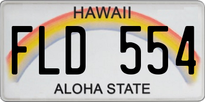 HI license plate FLD554