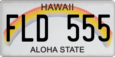 HI license plate FLD555
